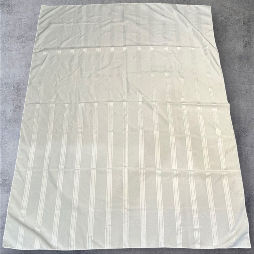 Ivory Subtle Stripe Textured Fabric Panel Drape Tablecloth‎ Accent Piece